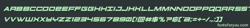 futureforcesital-fontti – vihreät fontit mustalla taustalla