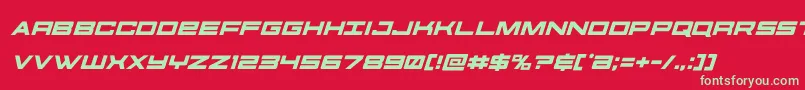 フォントfutureforcesital – 赤い背景に緑の文字