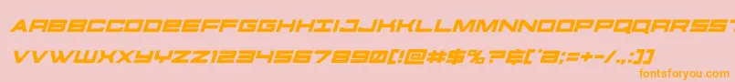 futureforcesital-fontti – oranssit fontit vaaleanpunaisella taustalla