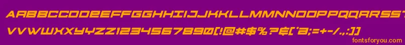 フォントfutureforcesital – 紫色の背景にオレンジのフォント