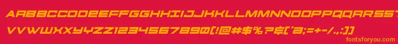 futureforcesital-Schriftart – Orangefarbene Schriften auf rotem Hintergrund