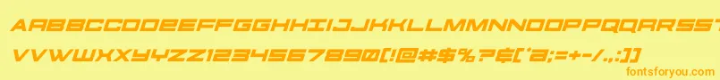 futureforcesital-fontti – oranssit fontit keltaisella taustalla