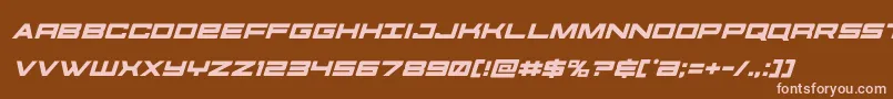 futureforcesital-fontti – vaaleanpunaiset fontit ruskealla taustalla
