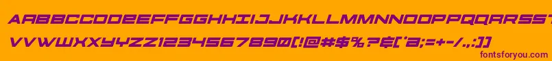 フォントfutureforcesital – オレンジの背景に紫のフォント