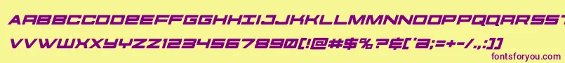 futureforcesital Font – Purple Fonts on Yellow Background