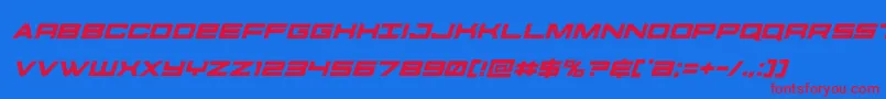 futureforcesital Font – Red Fonts on Blue Background