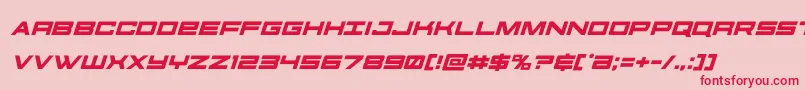 フォントfutureforcesital – ピンクの背景に赤い文字