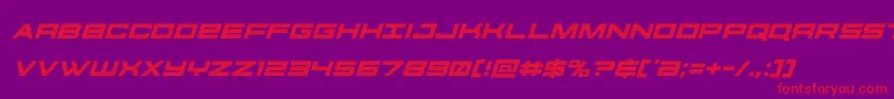 futureforcesital-Schriftart – Rote Schriften auf violettem Hintergrund
