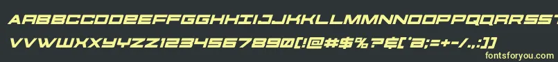 フォントfutureforcesital – 黒い背景に黄色の文字