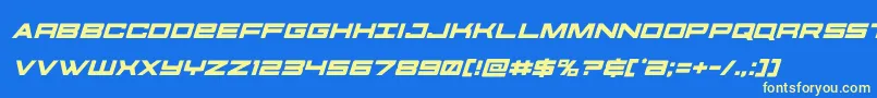 futureforcesital-Schriftart – Gelbe Schriften auf blauem Hintergrund
