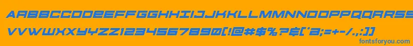 futureforcesital Font – Blue Fonts on Orange Background