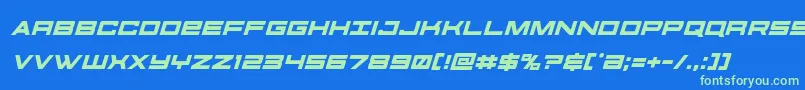 futureforcesital Font – Green Fonts on Blue Background