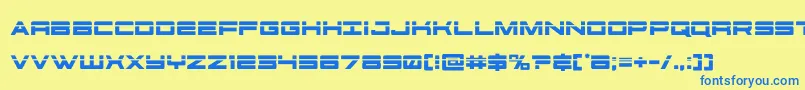 futureforceslaser-fontti – siniset fontit keltaisella taustalla