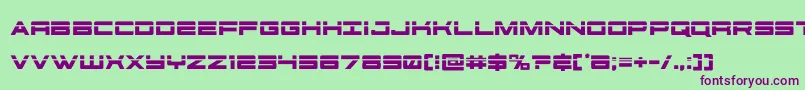 futureforceslaser-Schriftart – Violette Schriften auf grünem Hintergrund