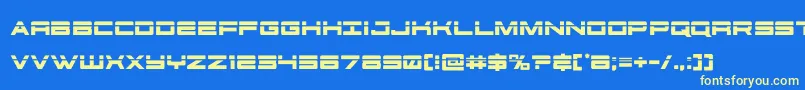 futureforceslaser-Schriftart – Gelbe Schriften auf blauem Hintergrund