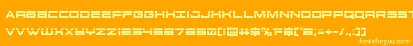 Fonte futureforceslaser – fontes amarelas em um fundo laranja