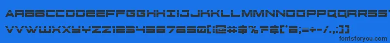 futureforceslaser-Schriftart – Schwarze Schriften auf blauem Hintergrund