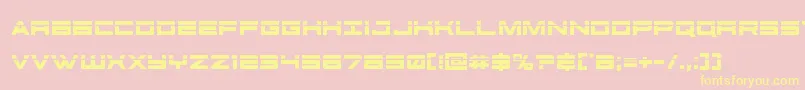 futureforceslaser-Schriftart – Gelbe Schriften auf rosa Hintergrund