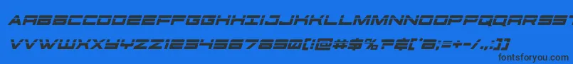 Шрифт futureforceslaserital – чёрные шрифты на синем фоне