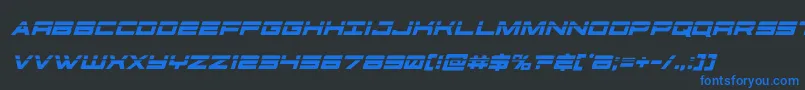 futureforceslaserital Font – Blue Fonts on Black Background