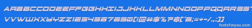 futureforceslaserital Font – Pink Fonts on Blue Background