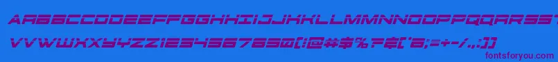 futureforceslaserital Font – Purple Fonts on Blue Background