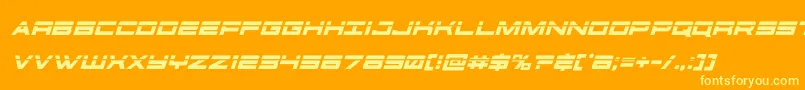 futureforceslaserital Font – Yellow Fonts on Orange Background