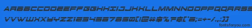 futureforceslaserital Font – Black Fonts on Blue Background