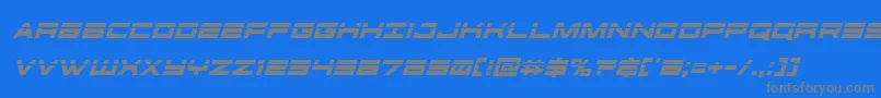 futureforceslaserital Font – Gray Fonts on Blue Background