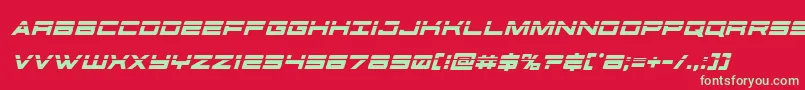 フォントfutureforceslaserital – 赤い背景に緑の文字