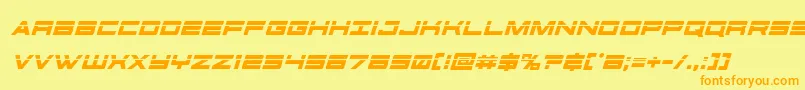 futureforceslaserital Font – Orange Fonts on Yellow Background