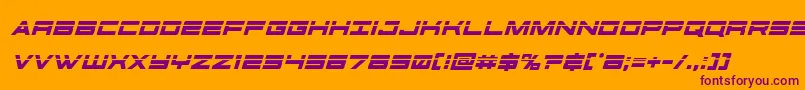 futureforceslaserital Font – Purple Fonts on Orange Background