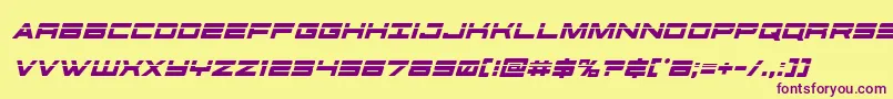 futureforceslaserital Font – Purple Fonts on Yellow Background