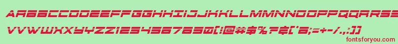 futureforceslaserital Font – Red Fonts on Green Background