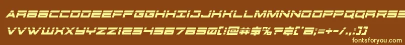 futureforceslaserital Font – Yellow Fonts on Brown Background