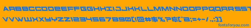 futureforcesleft Font – Blue Fonts on Orange Background