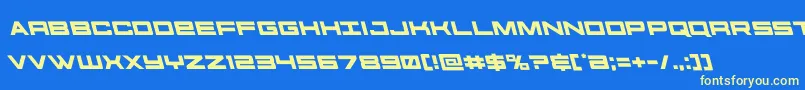 futureforcesleft Font – Yellow Fonts on Blue Background