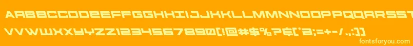 futureforcesleft-Schriftart – Gelbe Schriften auf orangefarbenem Hintergrund