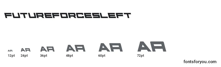 Размеры шрифта Futureforcesleft (127517)