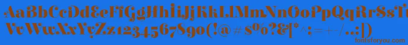 ElsieswashcapsBlack Font – Brown Fonts on Blue Background