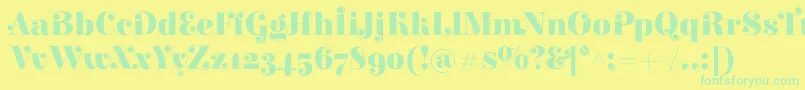 Шрифт ElsieswashcapsBlack – зелёные шрифты на жёлтом фоне