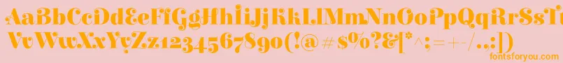 ElsieswashcapsBlack-Schriftart – Orangefarbene Schriften auf rosa Hintergrund