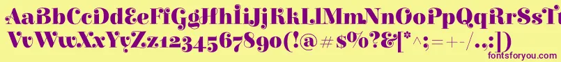 ElsieswashcapsBlack Font – Purple Fonts on Yellow Background