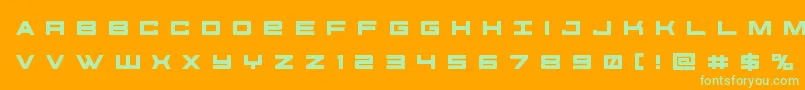 futureforcesrtitle-fontti – vihreät fontit oranssilla taustalla