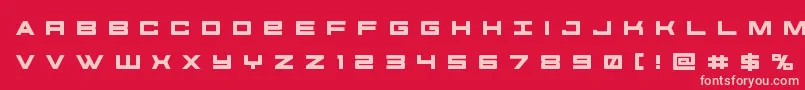 futureforcesrtitle-fontti – vaaleanpunaiset fontit punaisella taustalla