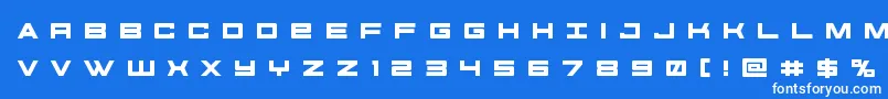 futureforcesrtitle-Schriftart – Weiße Schriften auf blauem Hintergrund
