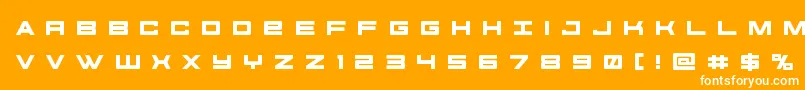 futureforcesrtitle-Schriftart – Weiße Schriften auf orangefarbenem Hintergrund