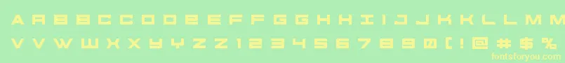 futureforcesrtitle-fontti – keltaiset fontit vihreällä taustalla