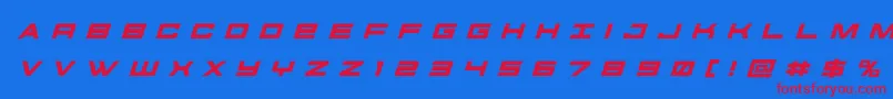 futureforcesrtitleital Font – Red Fonts on Blue Background