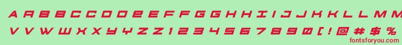 futureforcesrtitleital Font – Red Fonts on Green Background